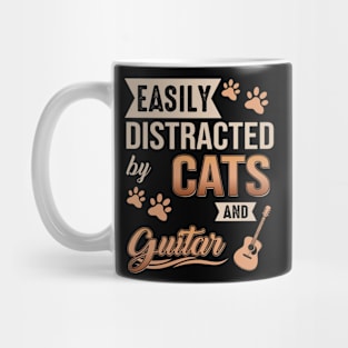 Easily Distracted By Cats And Guitars Mug